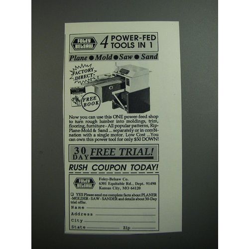 1989 Foley-Belsaw Planer-Molder-Sander-Saw Ad