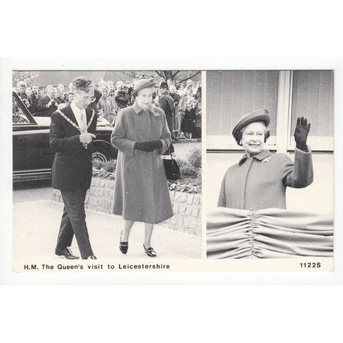 HM The Queen Visit to Leicestershire 1989 Postcard
