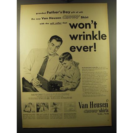 1950 Van Heusen century Shirts Ad - Grandest Father's Day gift of all