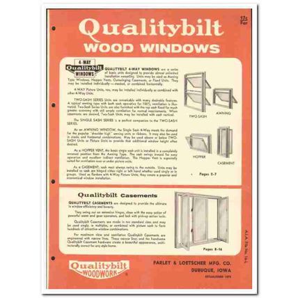 Farley Loetscher Mfg Company 1958 vintage windows catalog wood awning