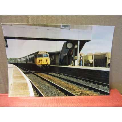 unknown diesel engine or station photograph.. railway station 10 x 15 cms. =