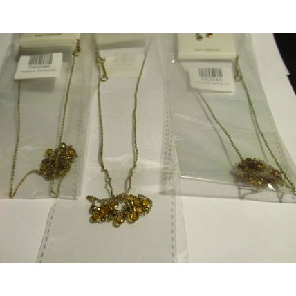 Jewelry Lot of 3 Delicate Glass Crystal Y- Necklace & Earring Set