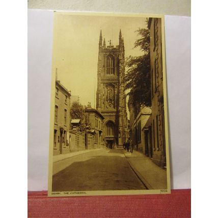 DERBY CATHEDRAL, DERBYSHIRE unused vintage postcard by Photochrom Ltd =
