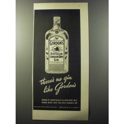1953 Gordon's Gin Advertisement - There's no gin like Gordon's
