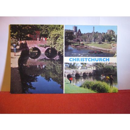 multiview, CHRISTCHURCH, Dorset unused postcard by Dennis dated 1971 =
