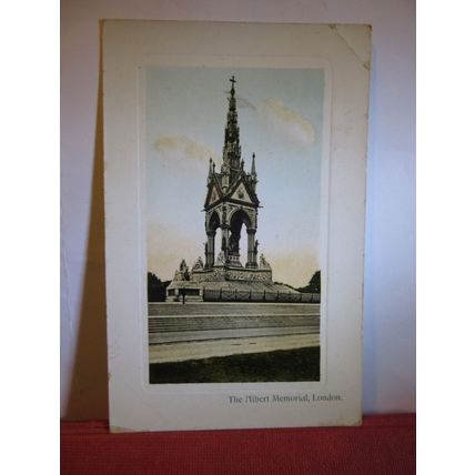 ALBERT MEMORIAL KENSINGTON GARDENS, LONDON used antique postcard 1908 pm #