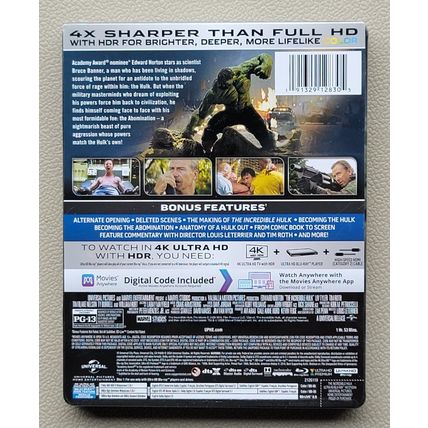 The Incredible Hulk Best Buy Limited Collectible Steelbook 4K Ultra HD Movie
