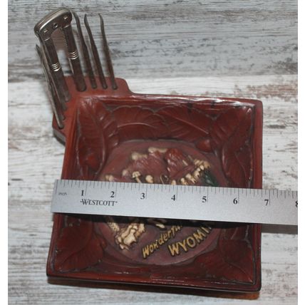 Vtg Nut Cracker Bowl set Pick Wyoming Souvenir Western MCM Christmas Decor Rare