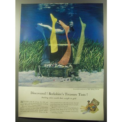 1959 Berkshire Stockings Ad - Discovered! Berkshire's Treasure Tints!