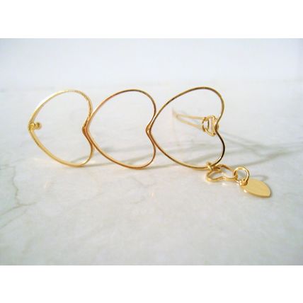 Gold metal heart shaped hair clip clamp barrette snap clip