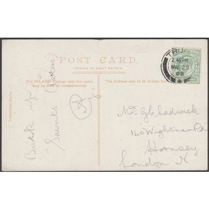 Truro from Newham, Cornwall, 1908 - Valentine's Postcard