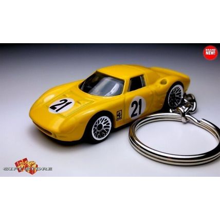 NICE GIFT KEYCHAIN YELLOW FERRARI 250 LE MANS BERLINETTA PININFARINA EURO HW