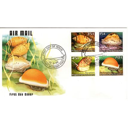 Papua New Guinea 1986 Living Marine Shells,First Day Cover