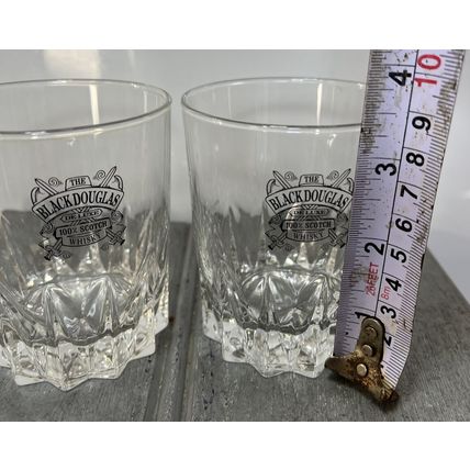 Scotch Whisky Black Douglas Deluxe x 2 Drinking Glass Barware Collectable.