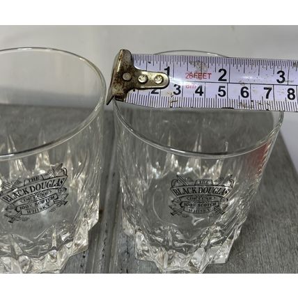 Scotch Whisky Black Douglas Deluxe x 2 Drinking Glass Barware Collectable.