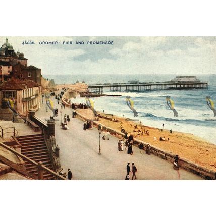 Cromer, Pier & Promenade, Norfolk, 45036 Photochrome Celesque Postcard