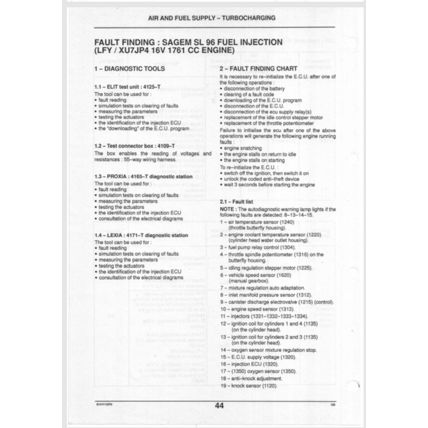 Citroen Xsara Diagnosis Service Manual Ignition 1997 BRE0325GB PDF