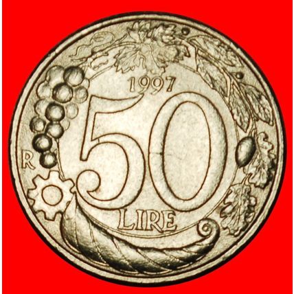 Ⰶ TURRETED ALLEGORY (1996-2001): ITALY ★ 50 LIRAS 1997R! ★LOW START★NO RESERVE