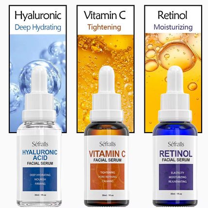 3Pack Vitamin C Facial Serum For Face, Retinol Serum for Face