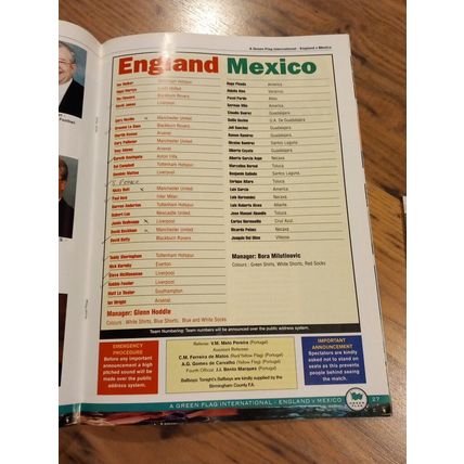 1997 England vs Mexico Programme & Ticket, Wembley **FREE P&P**