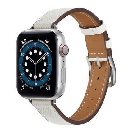 B Style Leather Strap Watchband For Apple Watch Series, 7 45mm / 6 & SE & 5 & 4
