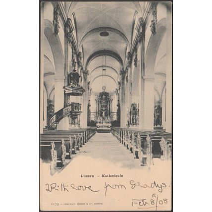 Kathedrale, Luzern, 1908 - Charnaux Frères AK