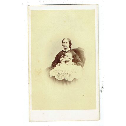Victorian cdv photo woman holding baby Wisbeach Wisbech photographer