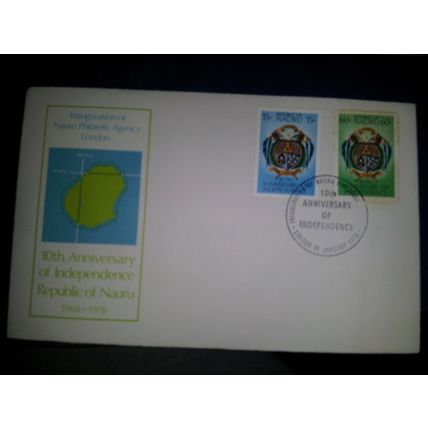 NAURU 1978 SG168-169 Tenth Anniv of Independence FDC FDI Cover