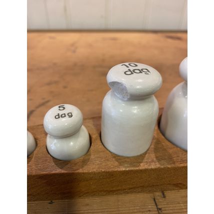 Antique Ceramic Hallmarked Apothecary Chemist Weights 0.5 - 20 Dag