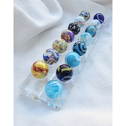 MARBLE DISPLAY STAND - Holds 15 Marbles - Clear Transparent Perspex Acrylic