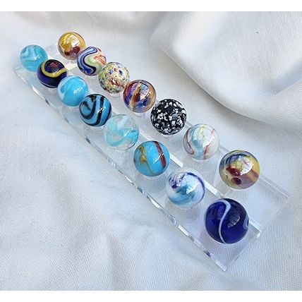 MARBLE DISPLAY STAND - Holds 15 Marbles - Clear Transparent Perspex Acrylic