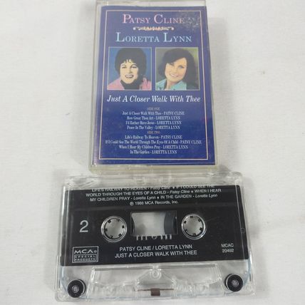 Patsy Cline & Loretta Lynn- Just A Closer Walk With Thee - 1988 - Cassette Tape