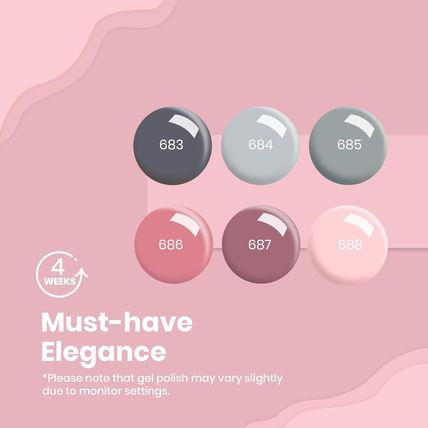 Beetles Gel Nail Polish Kit with Uv Light 48W Led Nail Lamp 6 Colors Nude Gray P