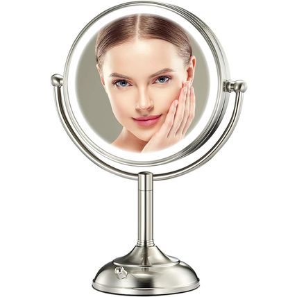 Professional 8.5" Large Lighted Makeup Mirror with Brighter Lights, 1X/10X True