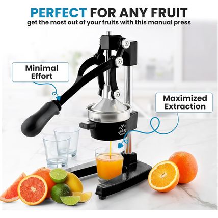 Zulay Kitchen Cast-Iron Orange Juice Squeezer - Easy-To-Clean, Heavy-Duty, Profe