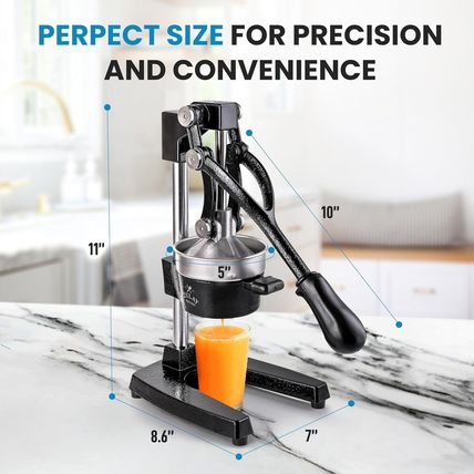 Zulay Kitchen Cast-Iron Orange Juice Squeezer - Easy-To-Clean, Heavy-Duty, Profe
