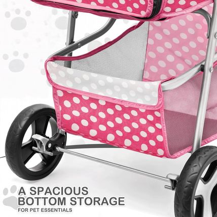Monibloom 3 Wheels Pet Dog Cat Stroller for Small Medium Dogs Cats, Foldable Jog