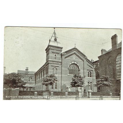 Lancashire postcard Baptist Church Barrow in Furness