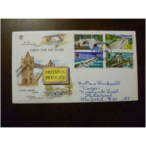 1968 GB British Bridges stamps Stuart First Day Cover Newcastle upon Tyne Tower