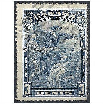 Canada 1934 SG332 3c Blue Discovery Good/Fine Used.