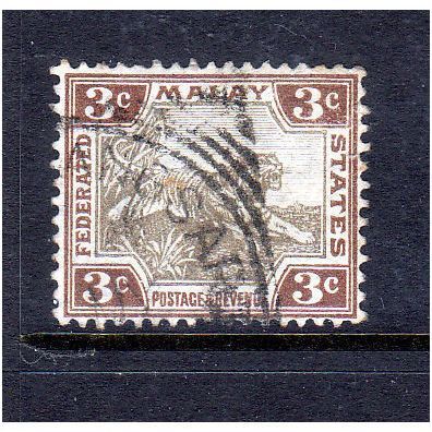 MALAYSIA 1900 SG 16a 3c GREY AND BROWN FINE USED