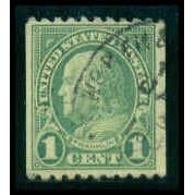 Used 597 1c Benjamin Franklin Just Clears M09797