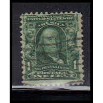 Used 300 1c Benjamin Franklin Fine K0579