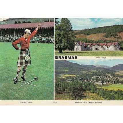 Braemar Sword Dance Scottish Games Postcard