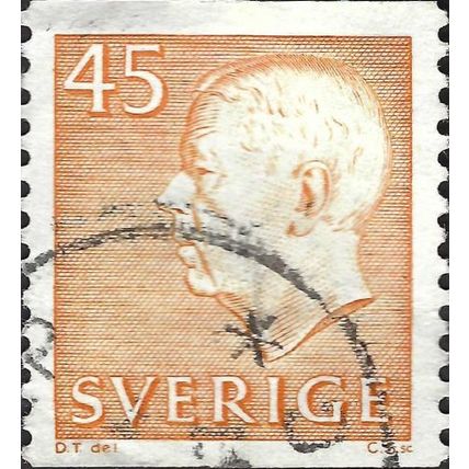 SWEDEN, King Gustav Adolf VI, light orange 1964, 45ore