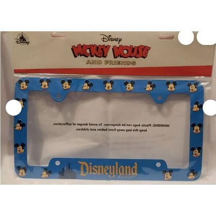 DISNEY PARKS DISNEYLAND RESORT CLASSIC STYLE BLUE LICENSE PLATE FRAME HOLDER~NEW