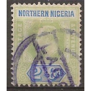 Northern Nigeria 1902 SG17 2/6d Green & Ultra Perf 14 Wmk Crown CA Good+ Used.