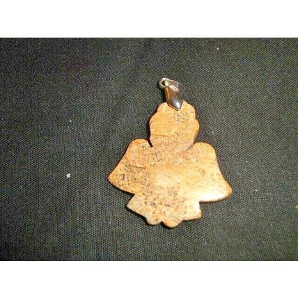 Hand carved picture jasper guardian angel pendant with necklace D healing