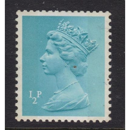 X841Eg U47 ½p Turquoise-blue OCP/GUM ARABIC TWO BANDS Unmounted Mint GB Machin