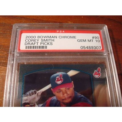 2000 Bowman Chrome , Graded Gem Mint 10, COREY SMITH, Indians, Draft Picks